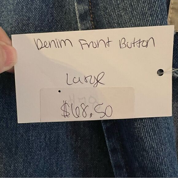 NWT Promesa Denim Jacket Women Oversized Boxy Pockets Button Front Y2K - Picture 6 of 9